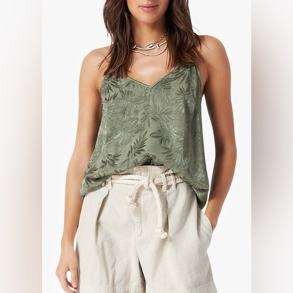 New! XIRENA Rei Printed Cami Top in Green Sage Palm 🌿 XS  NWT! - Picture 2 of 8